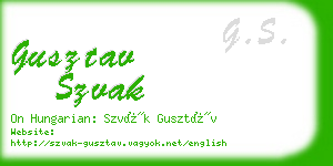 gusztav szvak business card